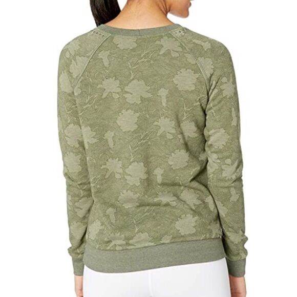 Maaji Sleek French Terry Crewneck Sweatshirt Olive Green Size Small - Picture 2 of 9